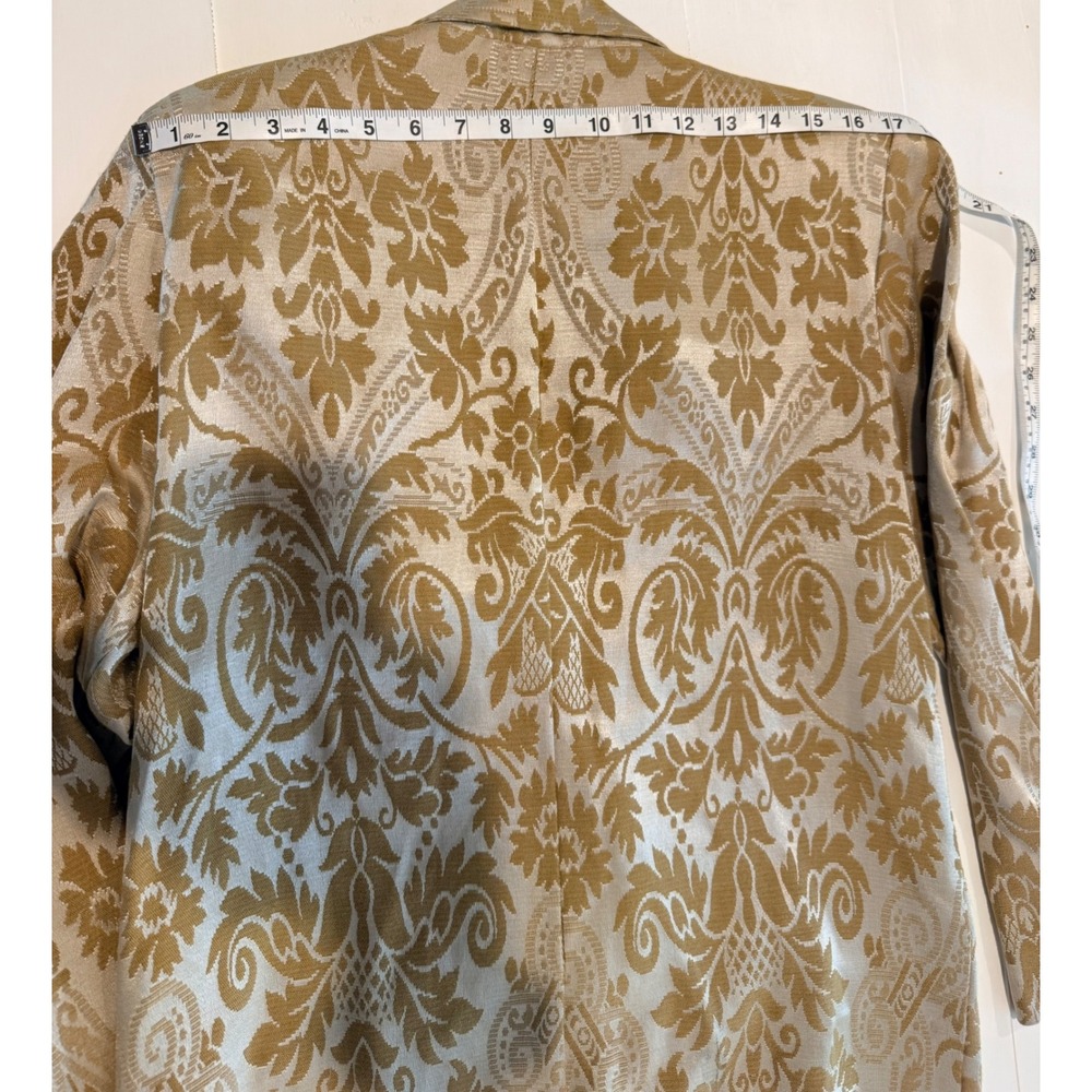 Vintage 90s Y2K Gold Floral Tapestry Blazer Sz 7/8 Urban Unique Artsy Maximalist - Picture 8 of 8